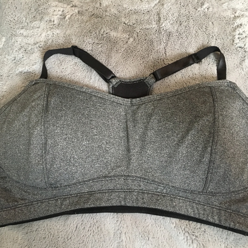 charcoal gray nursing sports bra